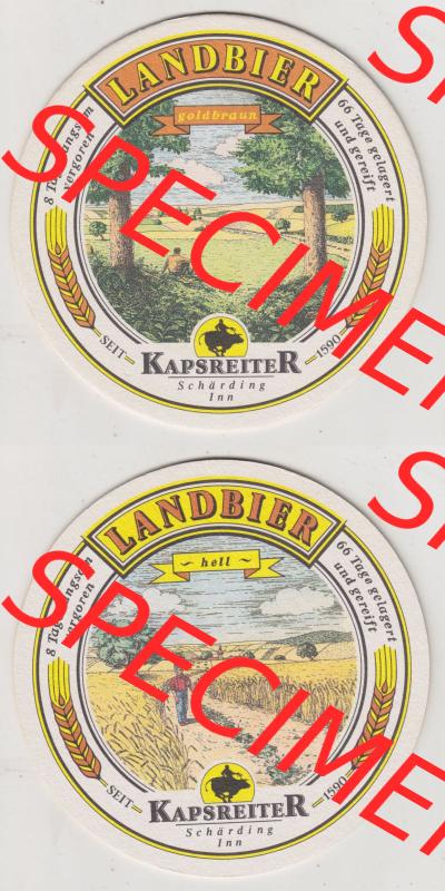 Bierdeckel Brauerei Kapsreiter, Schärding Inn, Österreich, Landbier, 8 Tage lagsam vergoren (3). Katalog Bierdeckel aus Brauerei Kapsreiter Bundesland... Sammlung
