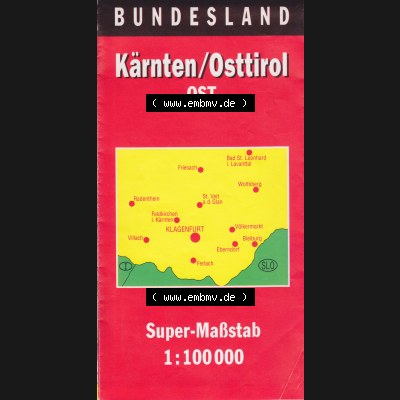 Landkarten Österreich, Bundesland Kärnten, Ost / Osten vor 2002, Kärnten-Osttirol Ost, vom Verlag Haupka Verlag, ISBN 3-89513-104-0 mit ehemaligen Ausgabepreis... Sammlung