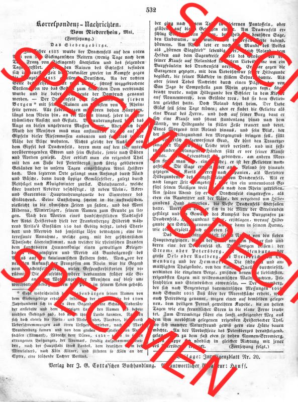 Morgenblatt für gebildete Leser 1845, Mittwoch, 4. Juni, Nr. 133, Seite 532, Korrespondenz Nachrichten, Rom-Niederhain im Mai. Das Digitale... Sammlung