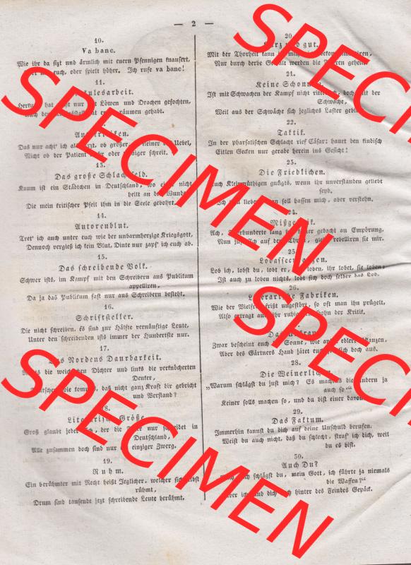 Morgenblatt 1832, 2 Januar, Nr 1, Seite 2, Literatur-Blatt. Das Digitale Bild / Foto der relativ wertvollen „Morgenblatt für gebildete Stände“-Zeitschrift... Sammlung
