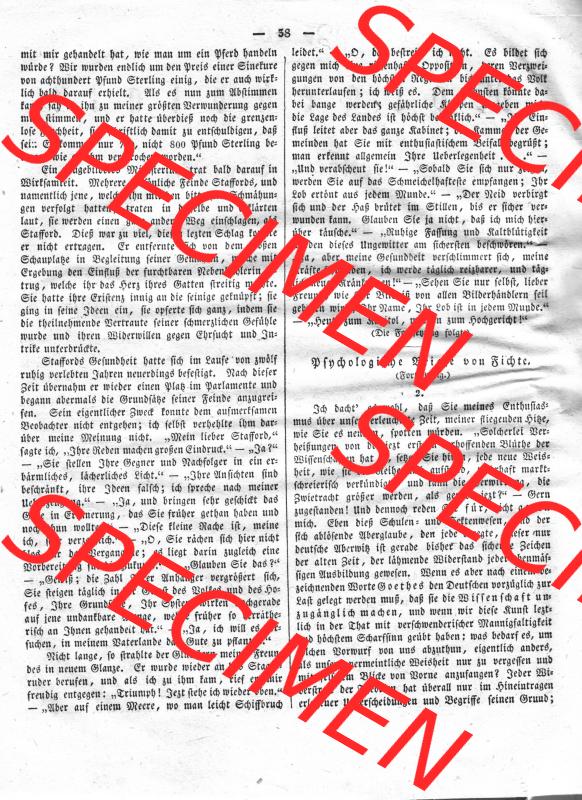 Morgenblatt 1832, Donnerstag, 12 Januar, Nr. 10, Seite 38, Der Politiker (Fortsetzung). Das Digitale Bild / Foto der relativ wertvollen „Morgenblatt... Sammlung