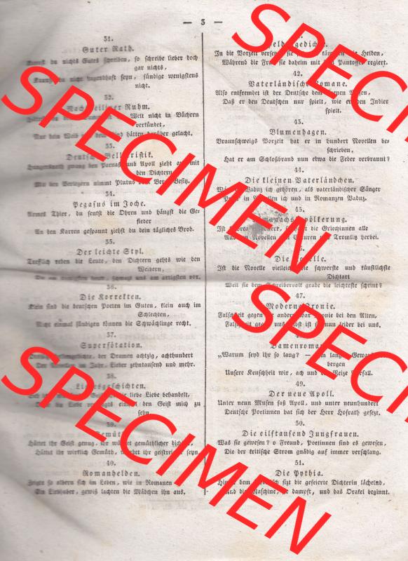 Morgenblatt 1832, 2 Januar, Nr 1, Seite 3, Literatur-Blatt. Das Digitale Bild / Foto der relativ wertvollen „Morgenblatt für gebildete Stände“-Zeitschrift... Sammlung