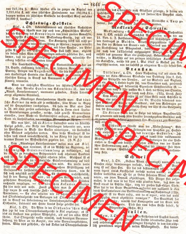 Augsburg 1846, 284, Sonntag 11. Oktober, Augsburger Abendzeitung Seite 1644 (1). Die Digitalen JPG-Bilder der digitalisierten Augsburger Zeitung aus dem Jahr 1846,... Sammlung