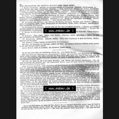 Morgenblatt 1832, Inhaltsverzeichnis Seite 4, Morgenblatt für gebildete Stände, Januar/Februar 1832. Das Digitale Bild / Foto vom Inhalt / Inhaltsverzeichnis... Sammlung