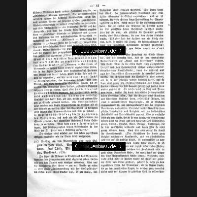 Morgenblatt 1832, Montag 30 Januar, Nr. 11, Seite 43, Literatur-Blatt mit Länder und Völkerkunde. Das Digitale Bild / Foto der relativ wertvollen „Morgenblatt... Sammlung