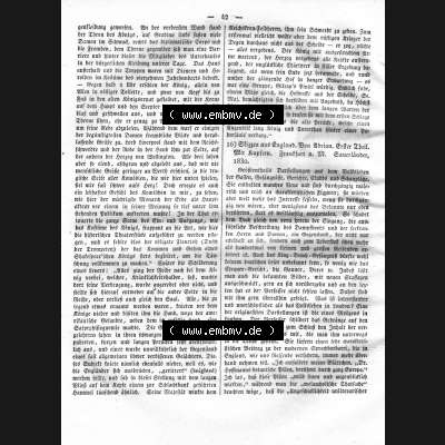 Morgenblatt 1832, Montag 30 Januar, Nr. 11, Seite 42, Literatur-Blatt mit Länder und Völkerkunde. Das Digitale Bild / Foto der relativ wertvollen „Morgenblatt... Sammlung