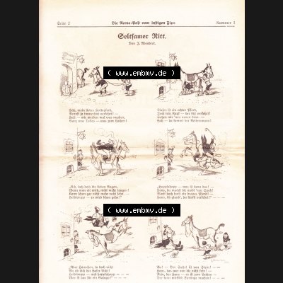 Die Rama-Post vom lustigen Fips, 1929, 1930, 5. Jahrgang, Nr. 1 Seite 2, Seltsamer Ritt. Die Digitalen JPG-Bilder der digitalisierten Zeitschrift Die... Sammlung
