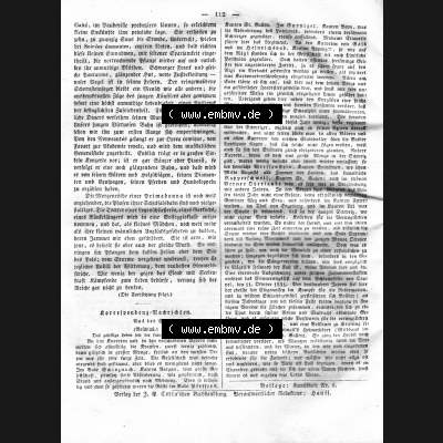 Morgenblatt 1832, Donnerstag, 2. Februar, Nr. 28, Seite 112 Die Musiker und Korrespondenz Nachrichten. Das Digitale Bild / Foto einer Einzelseite der relativ... Sammlung