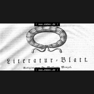 Morgenblatt 1832, Montag 30 Januar, Nr. 11, Seite 41, Literatur-Blatt, Titel-Grafik mit Leeren Kranz zur Einleitung. Das Digitale Bild / Foto der relativ... Sammlung