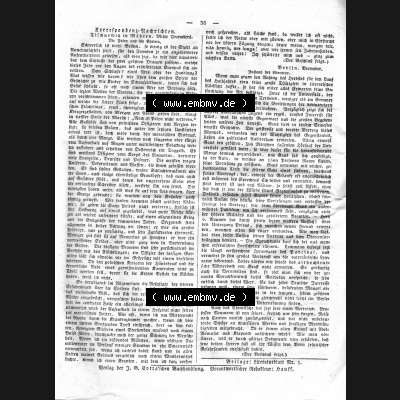 Morgenblatt 1832, Mittwoch, 11 Januar, Nr. 9, Seite 36, Korrespondenz Nachrichten. Das Digitale Bild / Foto der relativ wertvollen „Morgenblatt für... Sammlung