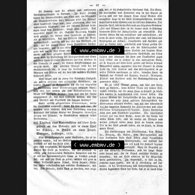 Morgenblatt 1832, Mittwoch 1 Februar, Nr. 12, Seite 47, Artikel Länder und Völkerkunde. Das Digitale Bild / Foto von einer Seite der Literaturblatt-Beilage,... Sammlung