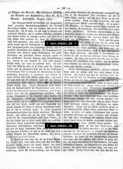 Morgenblatt 1832, Montag 16 Januar, Nr. 7, Seite 26, A. D. Humboldt, Länder und Völkerkunde. Sammlung