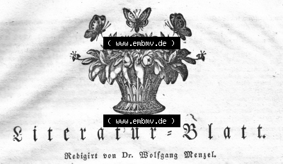 Morgenblatt 1832, Freitag 3 Februar, Nr. 13, Seite 49, Titelblatt vom Literatur-Blatt. Sammlung