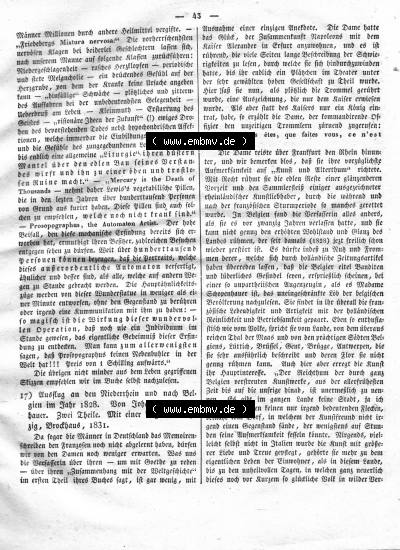 Morgenblatt 1832, Montag 30 Januar, Nr. 11, Seite 43, Literatur-Blatt mit Länder und Völkerkunde. Sammlung