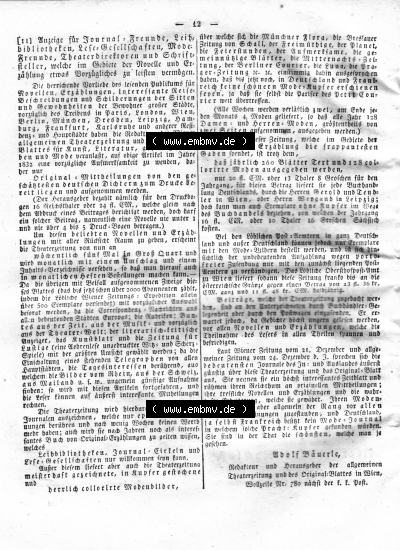 Morgenblatt 1832, Sonnabend 28 Januar, Nr. 5, Seite 12, Intelligenz-Blatt, Die Wirkung von Arzneimittel und Gifte. Sammlung