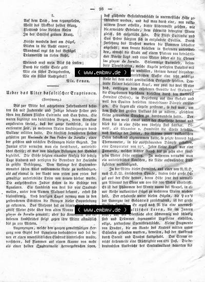 Morgenblatt 1832, Montag, 30. Januar, Nr. 25, Seite 98, Über das Alter der basaltischer Eruptionen - Fortsetzung. Sammlung