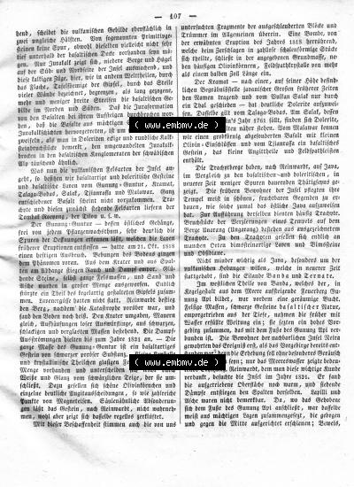 Morgenblatt 1832, Mittwoch, 1. Februar, Nr. 27, Seite 107, Über das alter Basaltischer Eruptionen. Sammlung