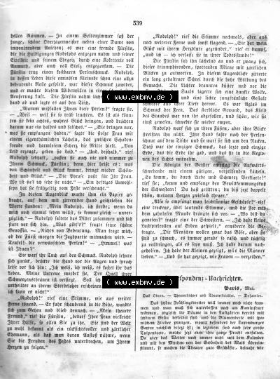 Morgenblatt für gebildete Leser 1845, Freitag, 6. Juni, Nr. 135, Seite 539, Die Perlen der See, Korrespondenz Nachrichten. Sammlung