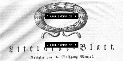 Morgenblatt 1832, Montag 30 Januar, Nr. 11, Seite 41, Literatur-Blatt, Titel-Grafik mit Leeren Kranz zur Einleitung. Sammlung