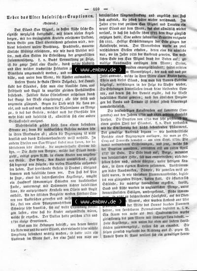 Morgenblatt 1832, Donnerstag, 2. Februar, Nr. 28, Seite 110 Über das alter Basaltischer Eruptionen. Sammlung