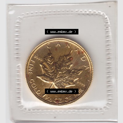 Amerika Kanada / Canada Goldmünze 1984, 5 Dollars 1/10 Unze Gold. Hier befindet sich eine Goldmünze aus Kanada als Digitales Bild im online Katalog zum katalogisieren und... Sammlung