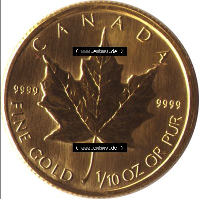 Amerika Kanada / Canada Goldmünze 1993, 5 Dollar 1/10 Unze. Hier befindet sich eine Goldmünze aus Kanada als Digitales Bild im online Katalog zum katalogisieren und kategorisieren... Sammlung