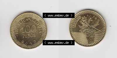 Kolumbien Umlaufmünzen 2013, 100 Pesos. Hier befindet sich die Vorderseite und Rückseite einer Umlaufmünze aus Kolumbien als... Sammlung