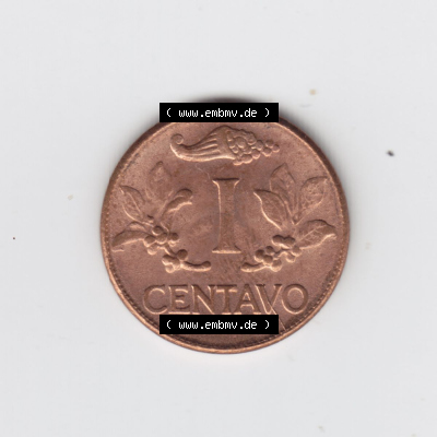 Kolumbien Umlaufmünzen 1966, 1 I Centavo. Hier befindet sich die Vorderseite einer Umlaufmünze aus Kolumbien als Digitales Bild... Sammlung