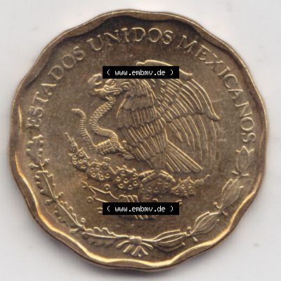 Münzen Mexiko / Mexico 1992-2009, 50 Centavos 1999. Hier befindet sich die Rückseite einer Umlaufmünze aus Mexiko / Mexico... Sammlung