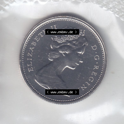 Kanada / Canada Umlaufmünze 1968-1978, 25 Cent 1976. Hier befindet sich die Rückseite einer Umlaufmünze 1976 aus Kanada als... Sammlung