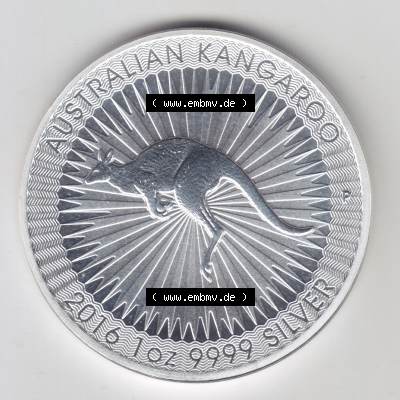 Münze Australien 2016, 1 Dollar Känguru Silbermünze (1) Sammlung