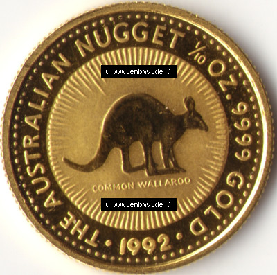 Münze Australien Goldmünze Känguru Nugget 1992-1992, 15 Dollars (1) Sammlung