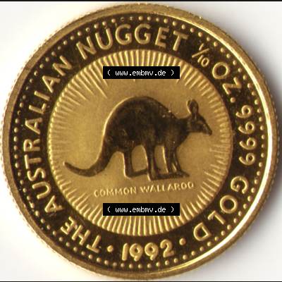 Münze Australien Goldmünze Känguru Nugget 1992-1992, 15 Dollars (1) Sammlung