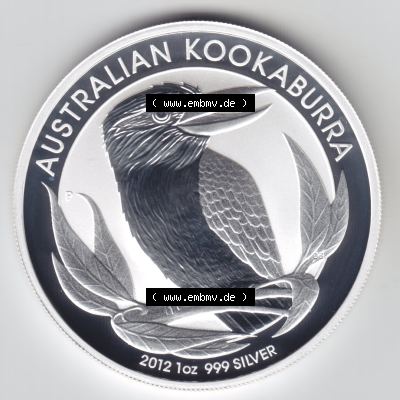 Münze Australien Kookaburra 1 Dollar 1-OZ Silver / 1 Unze Silber 2012 (1) Sammlung