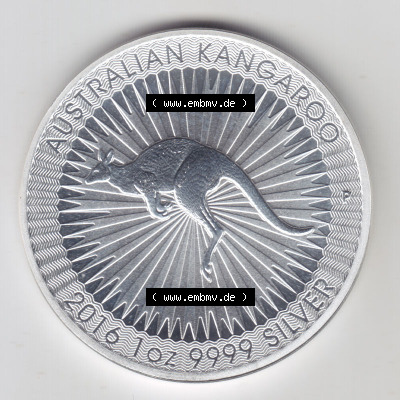 Münze Australien 2016, 1 Dollar Känguru Silbermünze (1) Sammlung