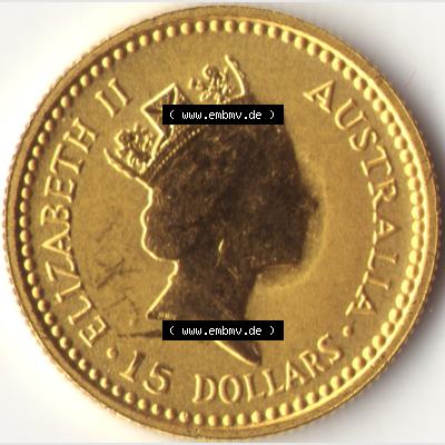 Münze Australien Goldmünze Känguru Nugget 1992-1992, 15 Dollars (2) Sammlung