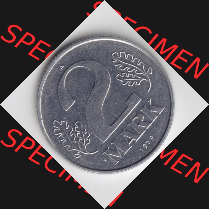 1972-1990, 2 Mark, Münzen-Vorderseite mit Wert-Angabe von 2 Mark der DDR auf einen Digitalen Bild, der Münze aus Deutschland der DDR, der Deutschen Demokratischen Republik,... Sammlung