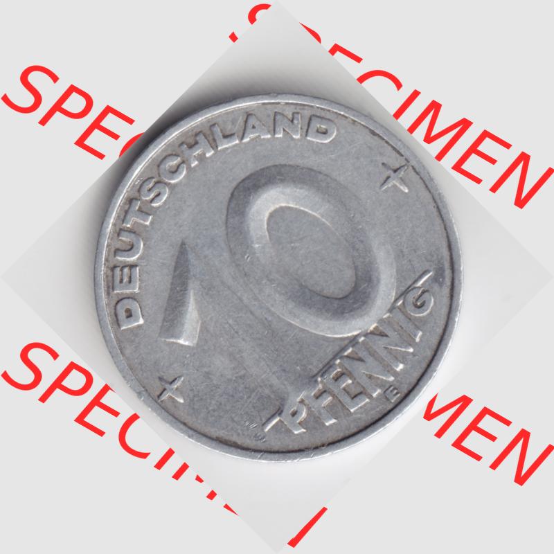 1953, E 10 Pfennig Münzen-Vorderseite Deutschland der DDR, der Deutschen Demokratischen Republik, die DDR Münzen können auf EMBMV im Katalog katalogisiert und verwaltet... Sammlung