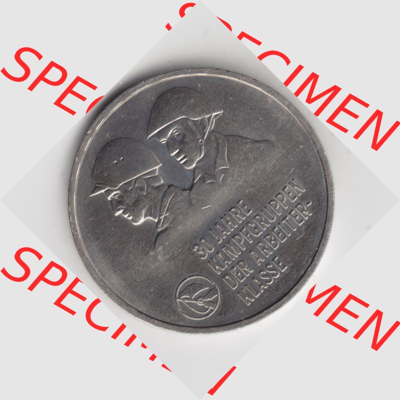 1983, 10 Mark, A 30 Jahre Kampftruppen der Arbeiterklasse, Münzen-Vorderseite mit Motiv der DDR Gedenkmünze auf einen Digitalen Bild, der Münze aus Deutschland der... Sammlung