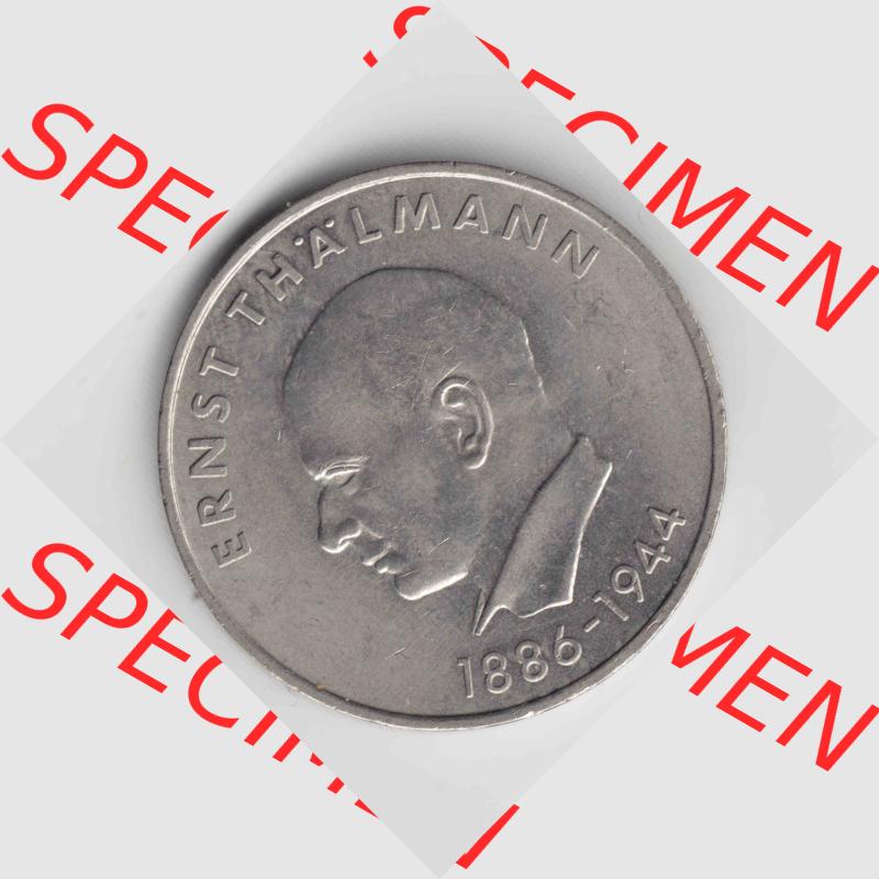 1971, 20 Mark Ernst Thälmann 1886-1944, Münzen-Vorderseite mit dem Motiv der Münze auf einen Digitalen Bild, der Münze aus Deutschland der DDR, der Deutschen... Sammlung