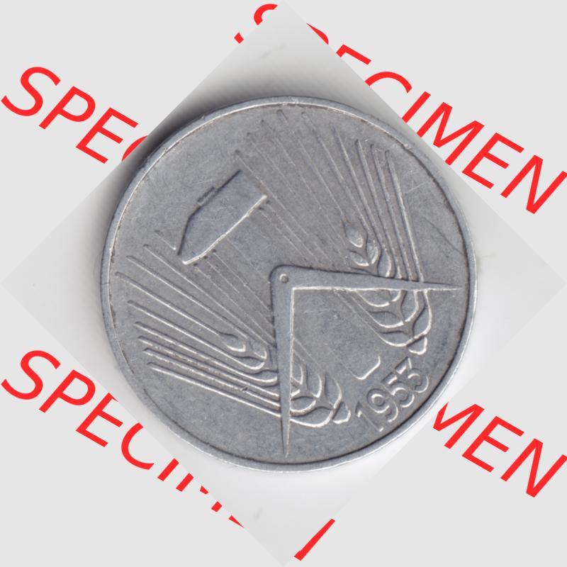 1953, E 10 Pfennig Münzen-Rückseite Deutschland der DDR, der Deutschen Demokratischen Republik, die DDR Münzen können auf EMBMV im Katalog katalogisiert und verwaltet... Sammlung