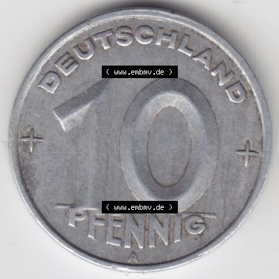 1949, A 50 Pfennig Münze Deutschland der DDR, der Deutschen Demokratischen Republik Sammlung