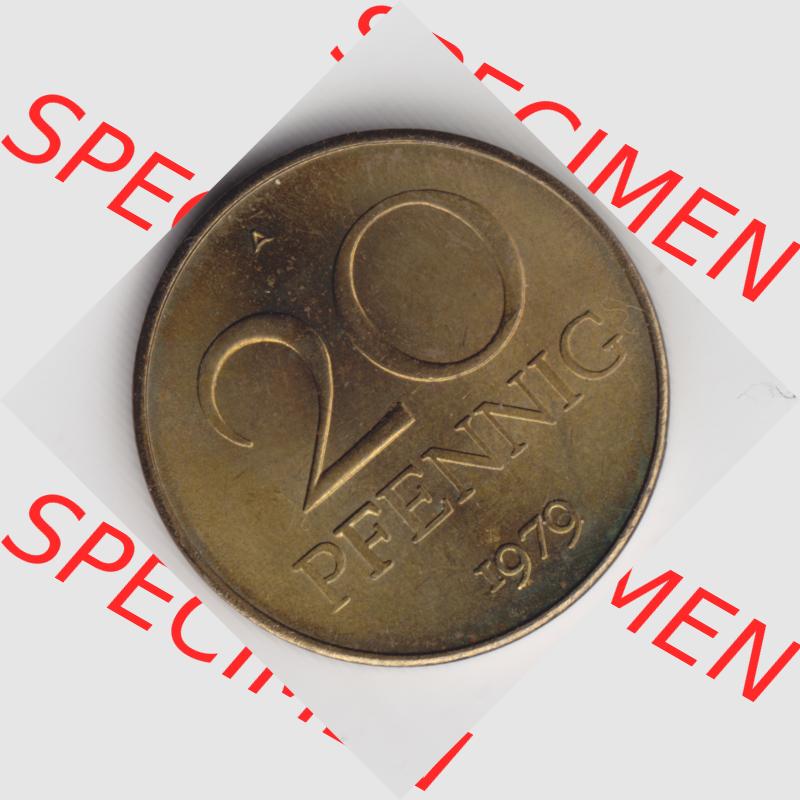1969-1990, 20 Pfennig A, Münzen-Vorderseite mit Wert-Angabe auf einen Digitalen Bild, der Münze aus Deutschland der DDR, der Deutschen Demokratischen Republik, die... Sammlung