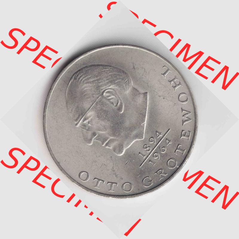 1973, 20 Mark Otto Grotewohl, Münzen-Vorderseite mit dem Motiv der Münze auf einen Digitalen Bild, der Münze aus Deutschland der DDR, der Deutschen Demokratischen... Sammlung