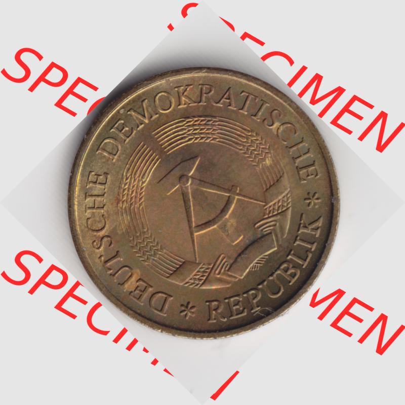 1969-1990, 20 Pfennig A, Münzen-Rückseite mit DDR-Wappen auf einen Digitalen Bild, der Münze aus Deutschland der DDR, der Deutschen Demokratischen Republik,... Sammlung