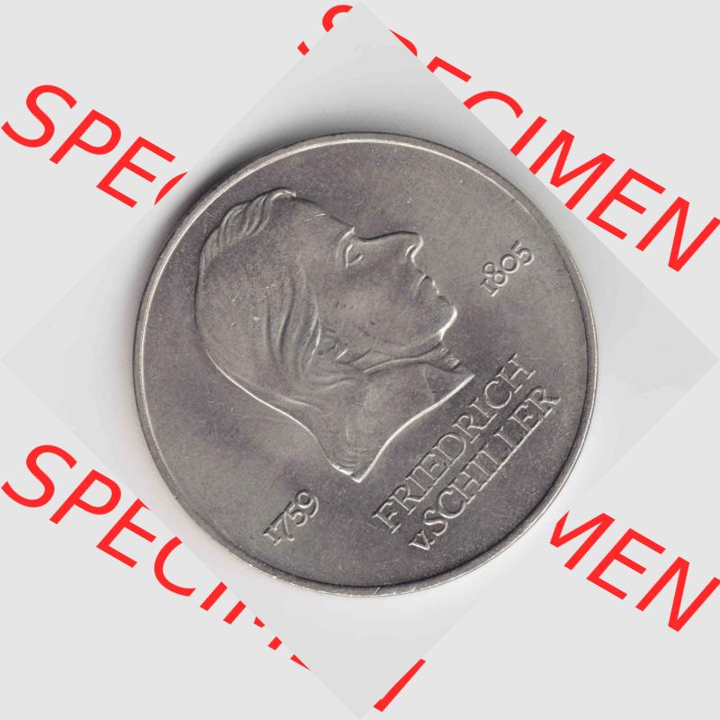 1972, 20 Mark Friedrich v. Schiller, Münzen-Vorderseite mit dem Motiv der Münze auf einen Digitalen Bild, der Münze aus Deutschland der DDR, der Deutschen... Sammlung