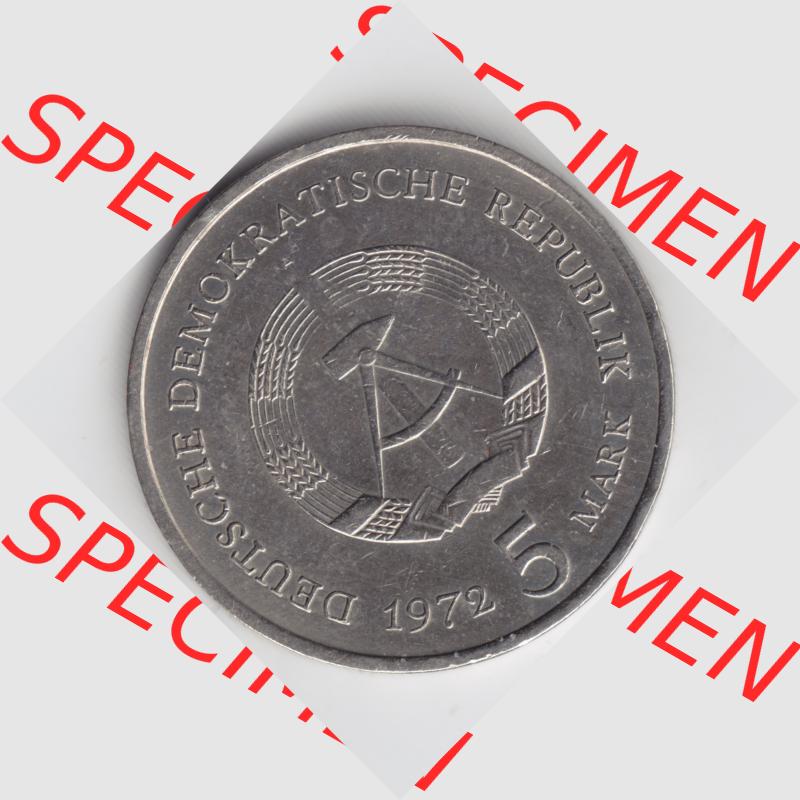 1983, 5 Mark, Meißener Burgberg mit Dom und Albrechtsburg, Münzen-Rückseite mit DDR-Wappen und Wert in DDR-Mark im Zahlungsverkehr zur DDR-Zeiten auf einen Digitalen Bild,... Sammlung