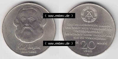 20 Mark Gedenkmünze der DDR Sammlung