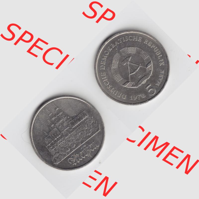 DDR Münze 1972, 5 Mark DDR-Gedenkmünze, Meissen - Münzen-Vorderseite und Rückseite mit Wappen auf einen Digitalen Bild, der Münze aus Deutschland der DDR,... Sammlung