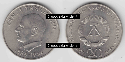 20 Mark Gedenkmünze der DDR Sammlung
